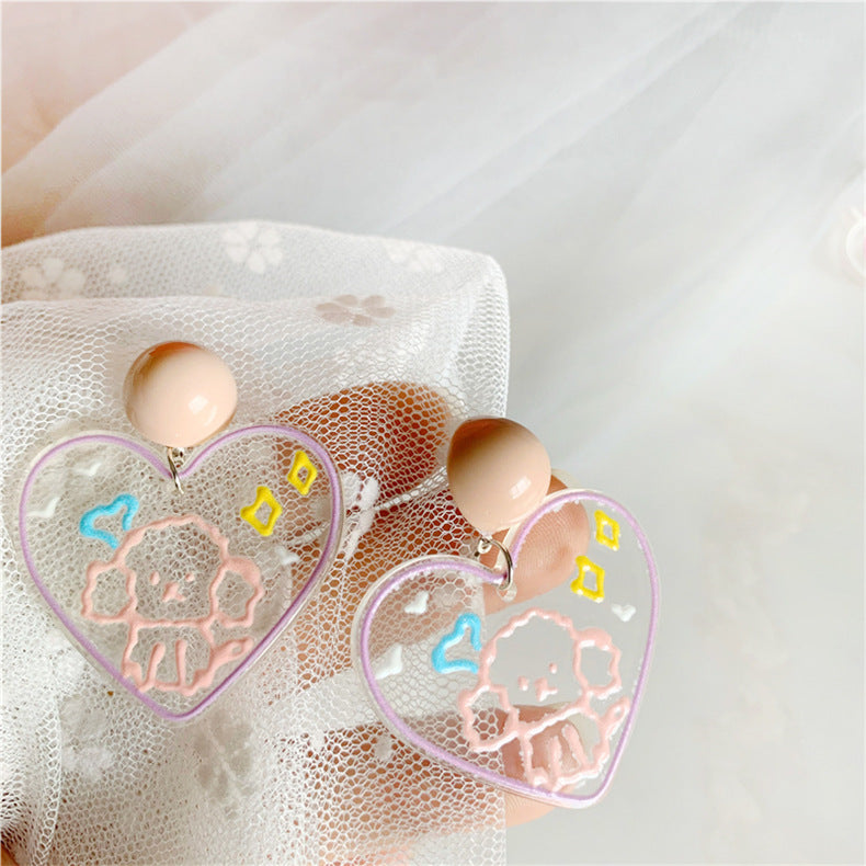 Alloy painted graffiti flower earrings (Minimo de Compra 2) MIC-QingE003