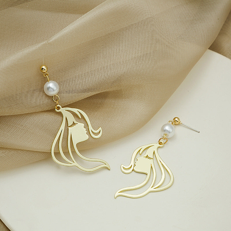 Alloy abstract facial pearl earrings MIC-MDD169