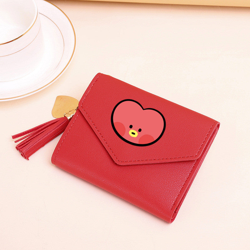 PU card bag tassel short wallet MIC-XingY016