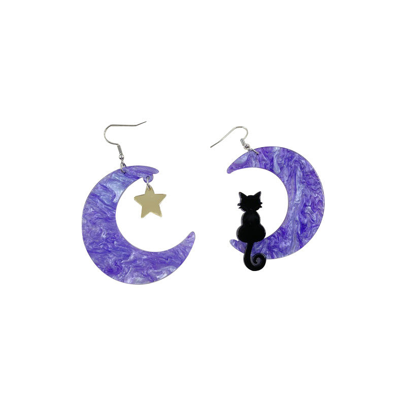 Acrylic Moon Cat Ear Studs (Minimo de Compra 3) MYA-OuG043