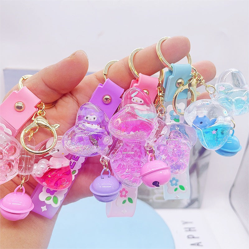 PVC cartoon wind chime oil in keychain MIC-DMF003