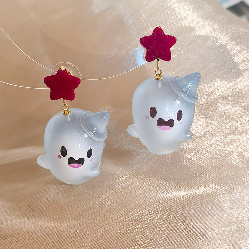 Alloy Black Bow Ghost Earrings MYA-ChuY002