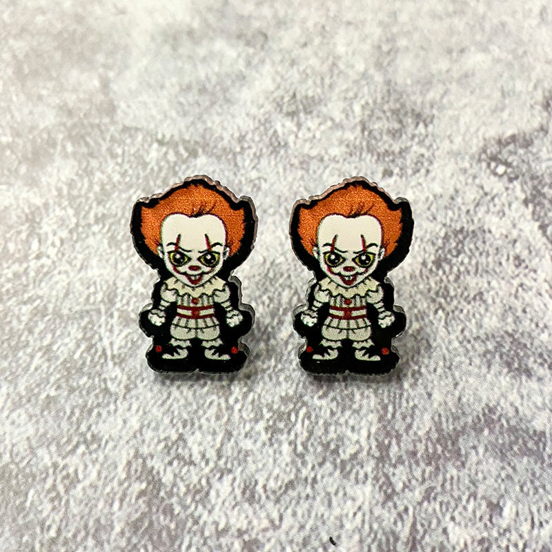 Earrings Acrylic Halloween Funny Fun Earrings 2 pairs Qunyi001