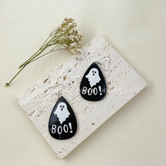 Acrylic Halloween Ghost Earrings (Minimo de Compra 3) MIC-OuG058