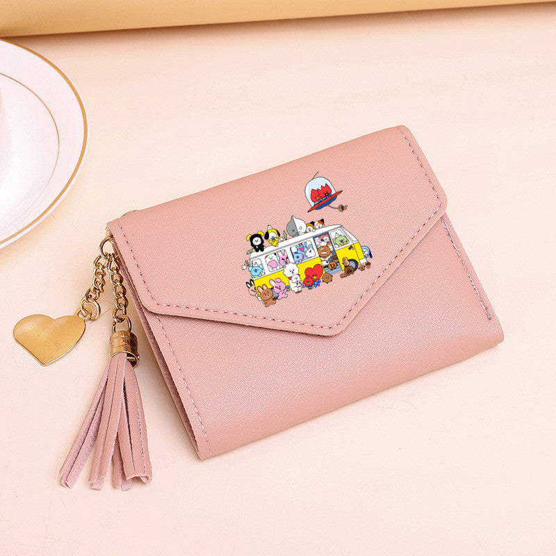 PU card bag tassel short wallet MIC-XingY013