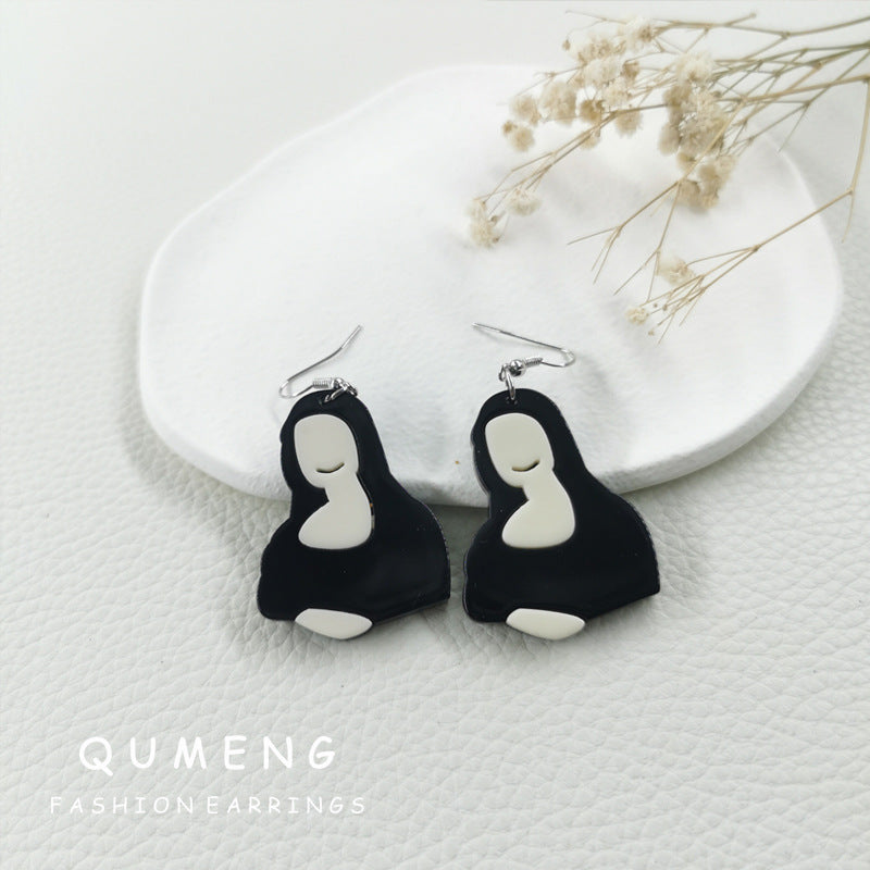 Acrylic cartoon Mona Lisa earrings (Minimo de Compra 2) MYA-QingM032