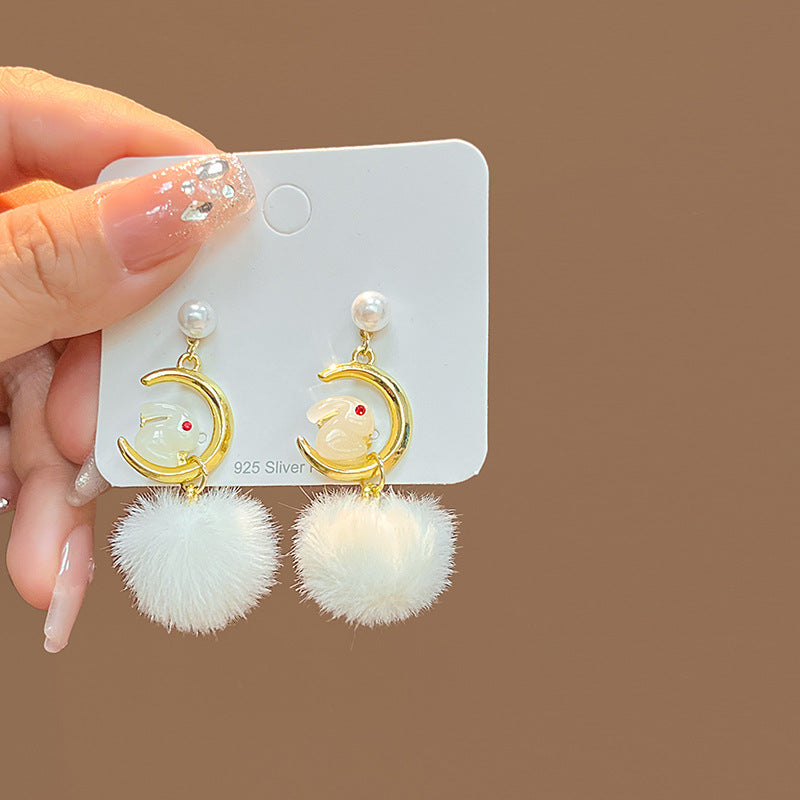 Alloy bow rabbit earrings MIC-HongC019