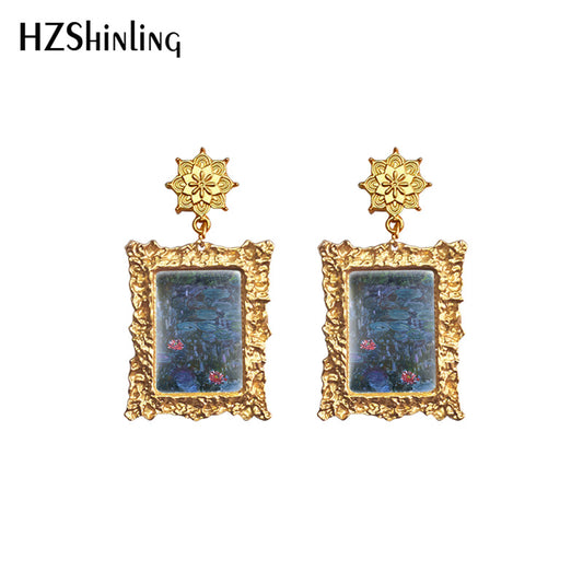 Alloy Vintage Picture Frame Earrings (Minimo de compra 5) MIC-XiangL058