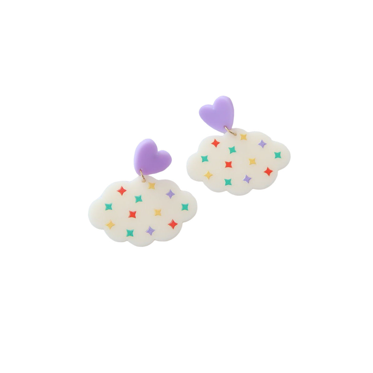 Acrylic Cute Star Cloud Earrings MIC-OuG098