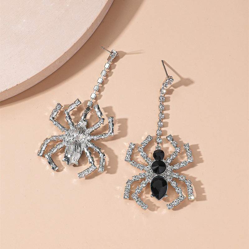 Acrylic Black Spider Black and White Earrings (Minimo de compra 2) MIC-GanL019