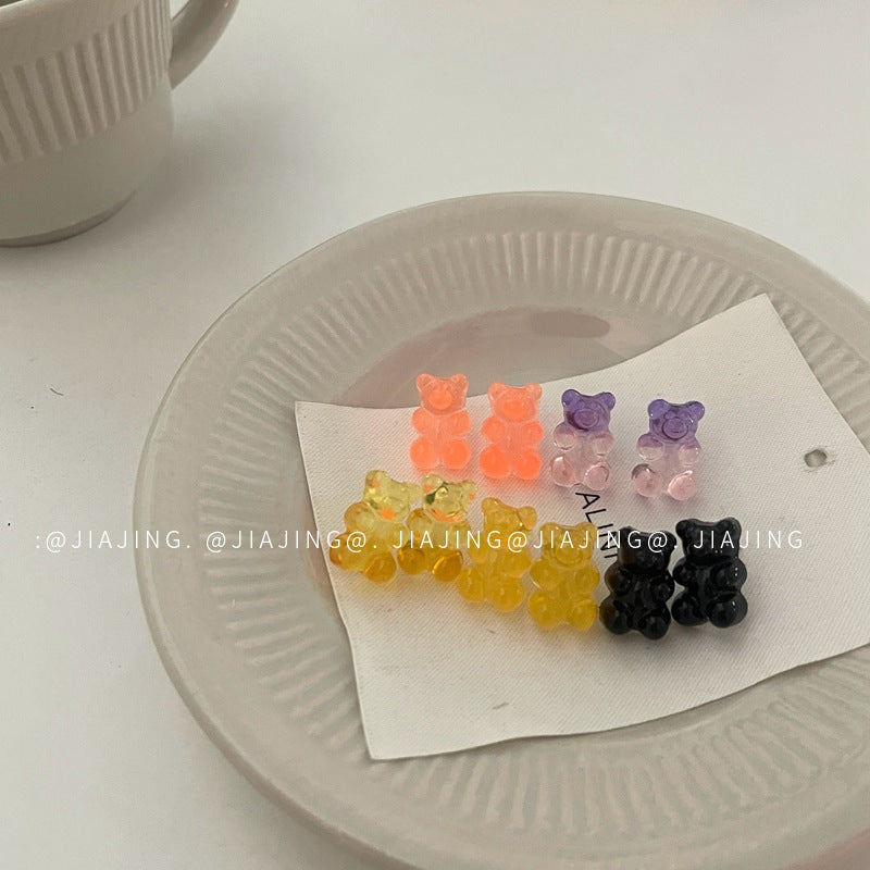 Alloy Candy Color Bear Earrings (Minimo de Compra 2) MIC-JiaJing007