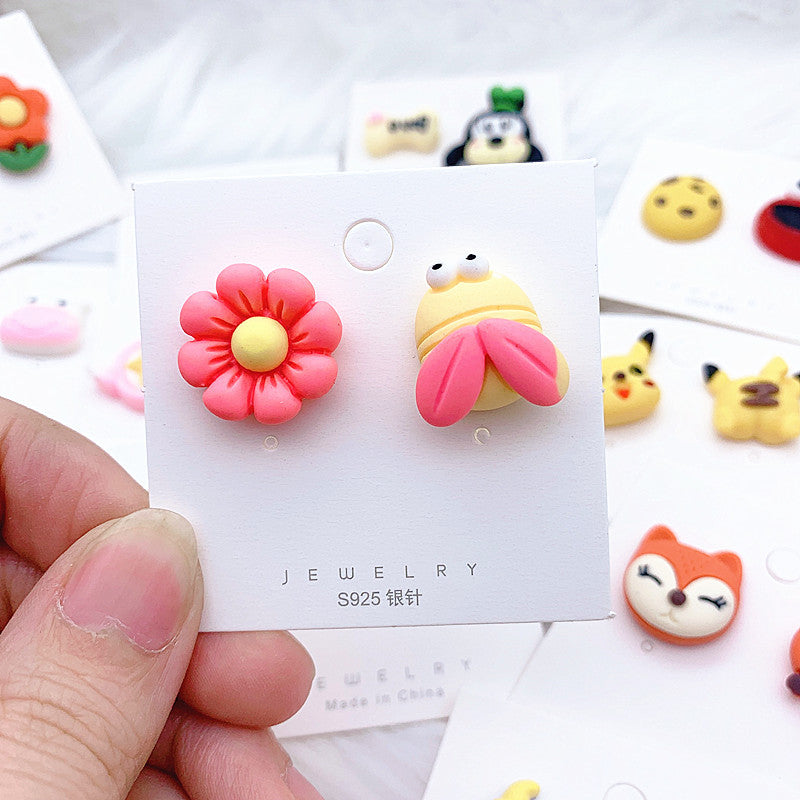 Resin cartoon small animal earrings  (Minimo de Compra 2) MIC-ShiJ002