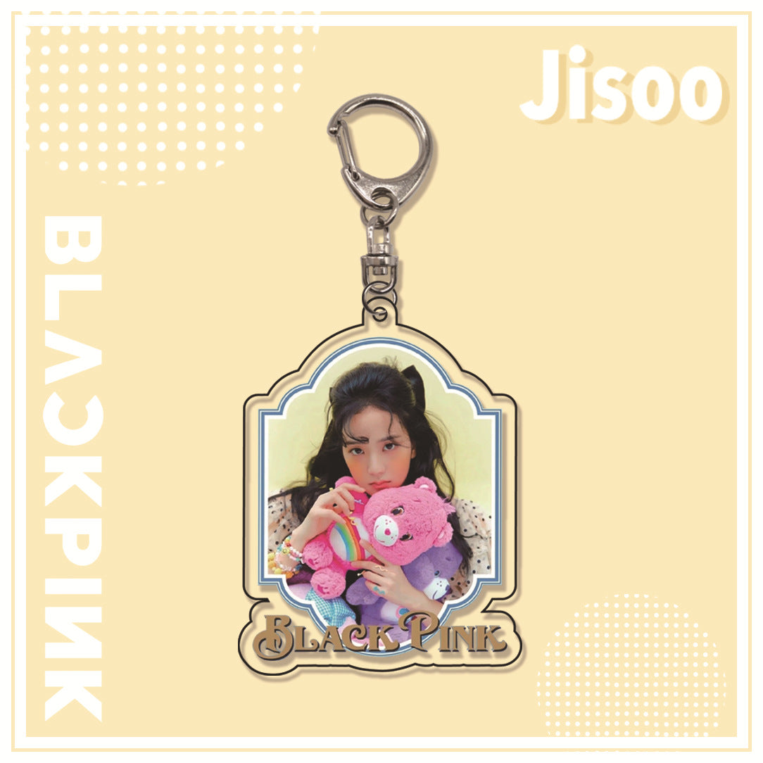 Acrylic pink ink double-sided blackpink keychain (Minimo de Compra 2)  MIC-ManM011