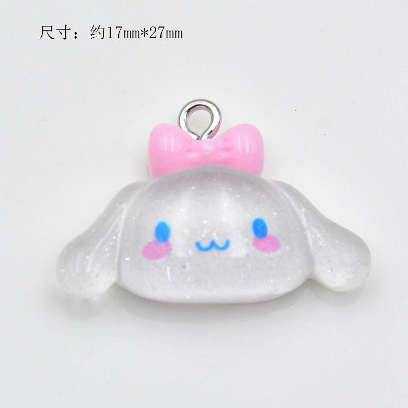 Resin transparent glitter cartoon animal accessories MIC-ZhiB014