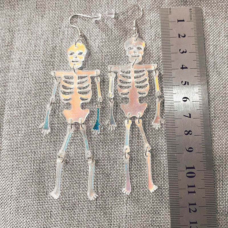 Acrylic Devil Four Vows Colorful Skull Earrings MIC-XueP165