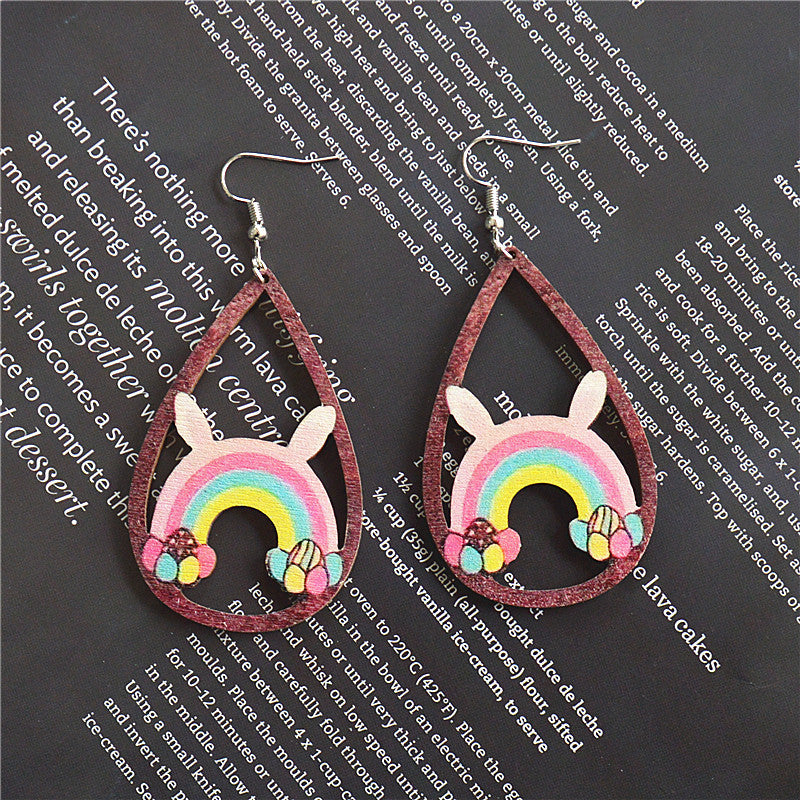 Alloy water droplet hollow earrings MIC-XieN048