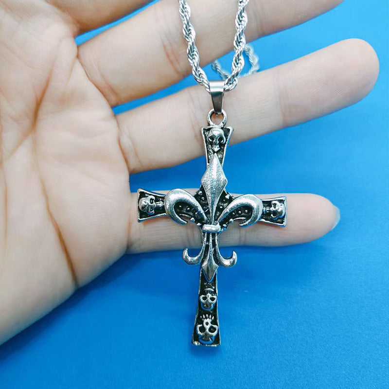 Stainless steel skull cross necklace (Minimo de Compra 2)  MYA-ZhongR006