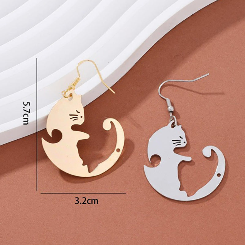 Acrylic Moon Cat Earrings MIC-LingX007