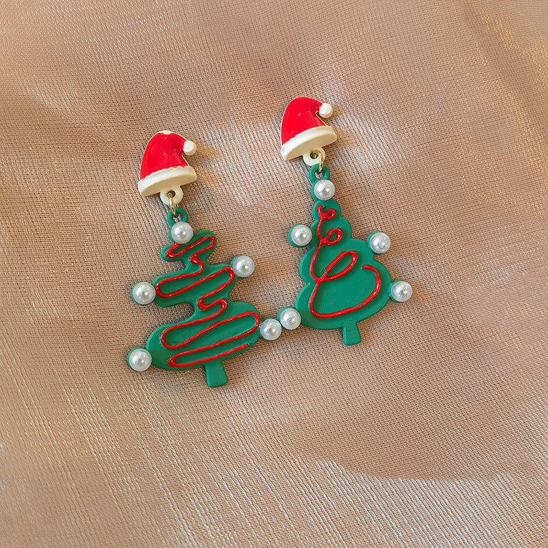 New alloy Christmas tree earrings (Minimo de Compra 5) MIC-JiuY074