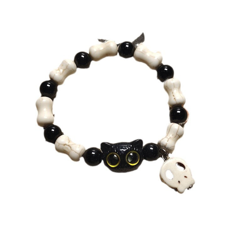 Alloy Cheese Black Cute Kitten Bracelet MYA-ChuY015