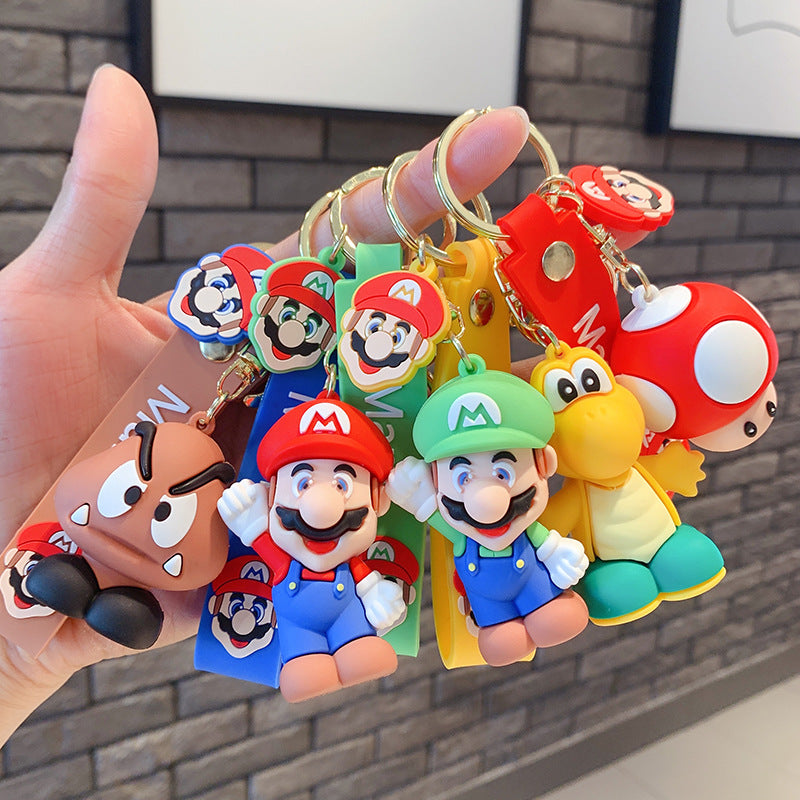 Wholesale Keychains Hardware PVC Cartoon Figure Mario(M) OShi033