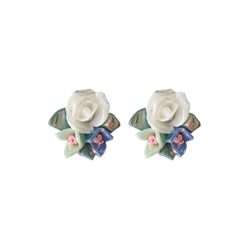 Alloy blue flower earrings MYA-LiangM004