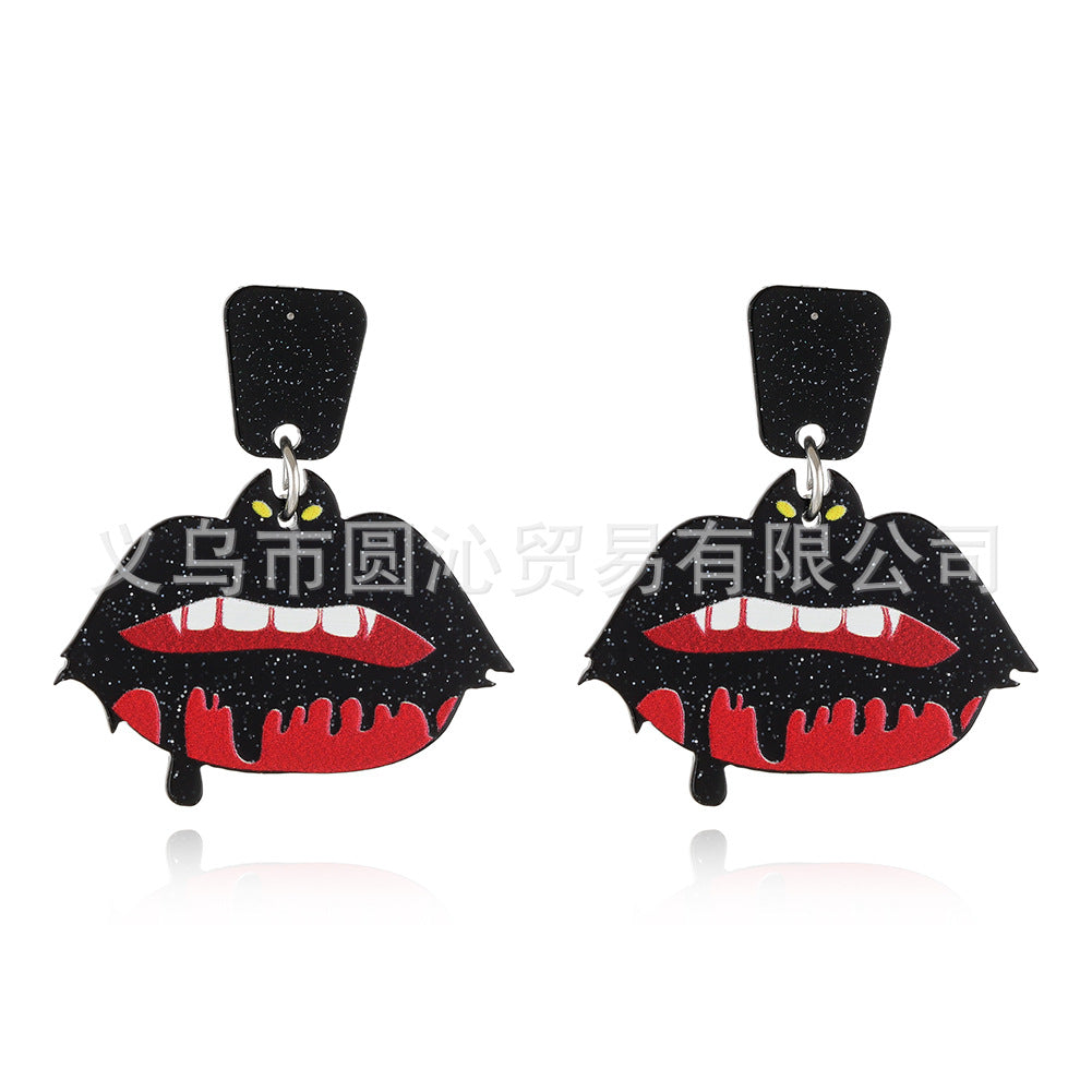 Acrylic Halloween cartoon printed earrings (Minimo de Compra 3) MIC-YuanQ004