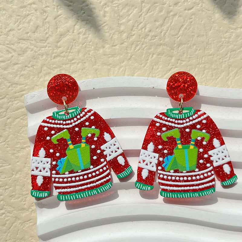 Alloy New Christmas Sweater Earrings (Minimo de Compra 2) MIC-PingH037