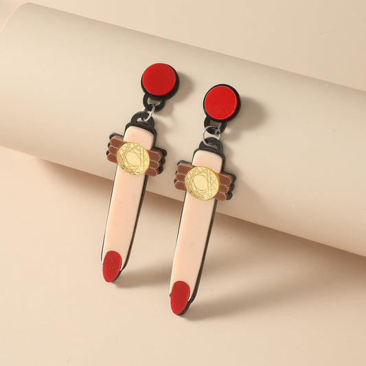 Acrylic personalized fashion style earrings (Minimo de compra 2) MIC-GanL004