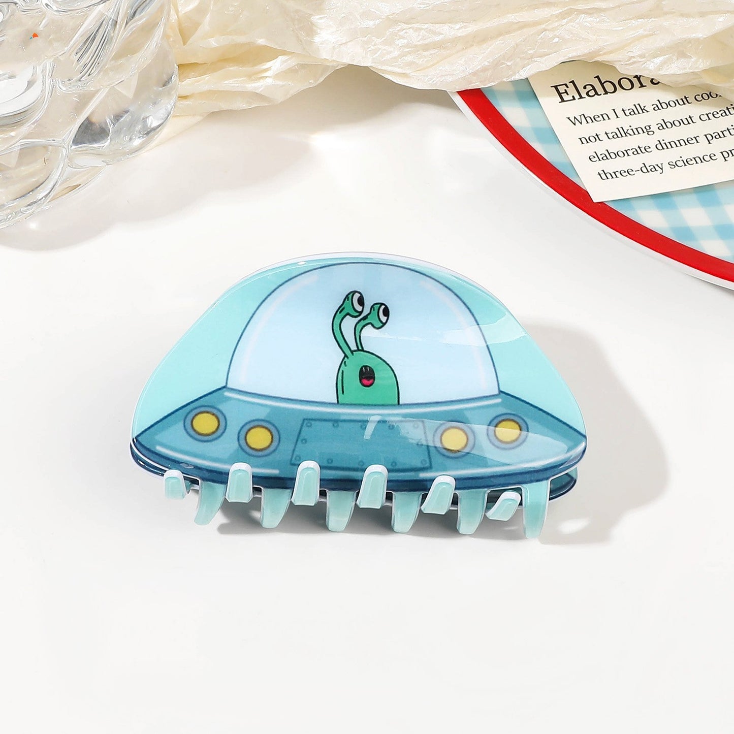 Plastic alien spacecraft acetate hair clip MYA-YHJ003