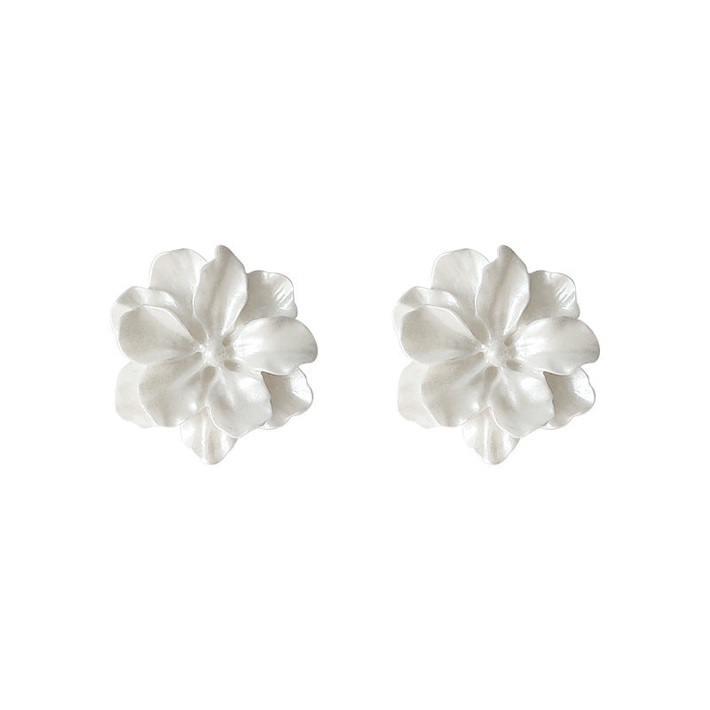 Alloy Camellia Flower Earrings MIC-LiangM005