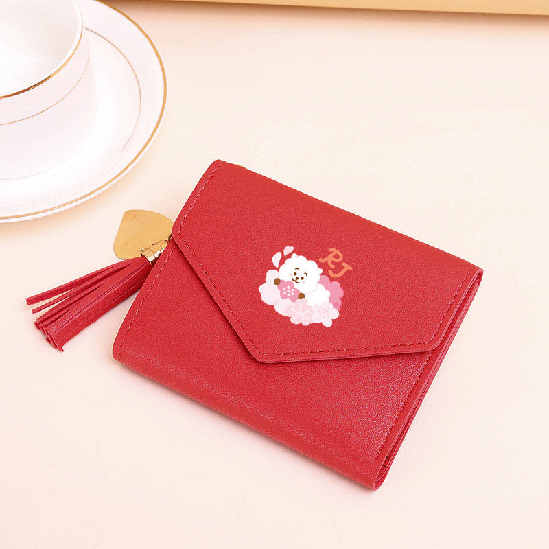 PU card bag tassel short wallet MIC-XingY012