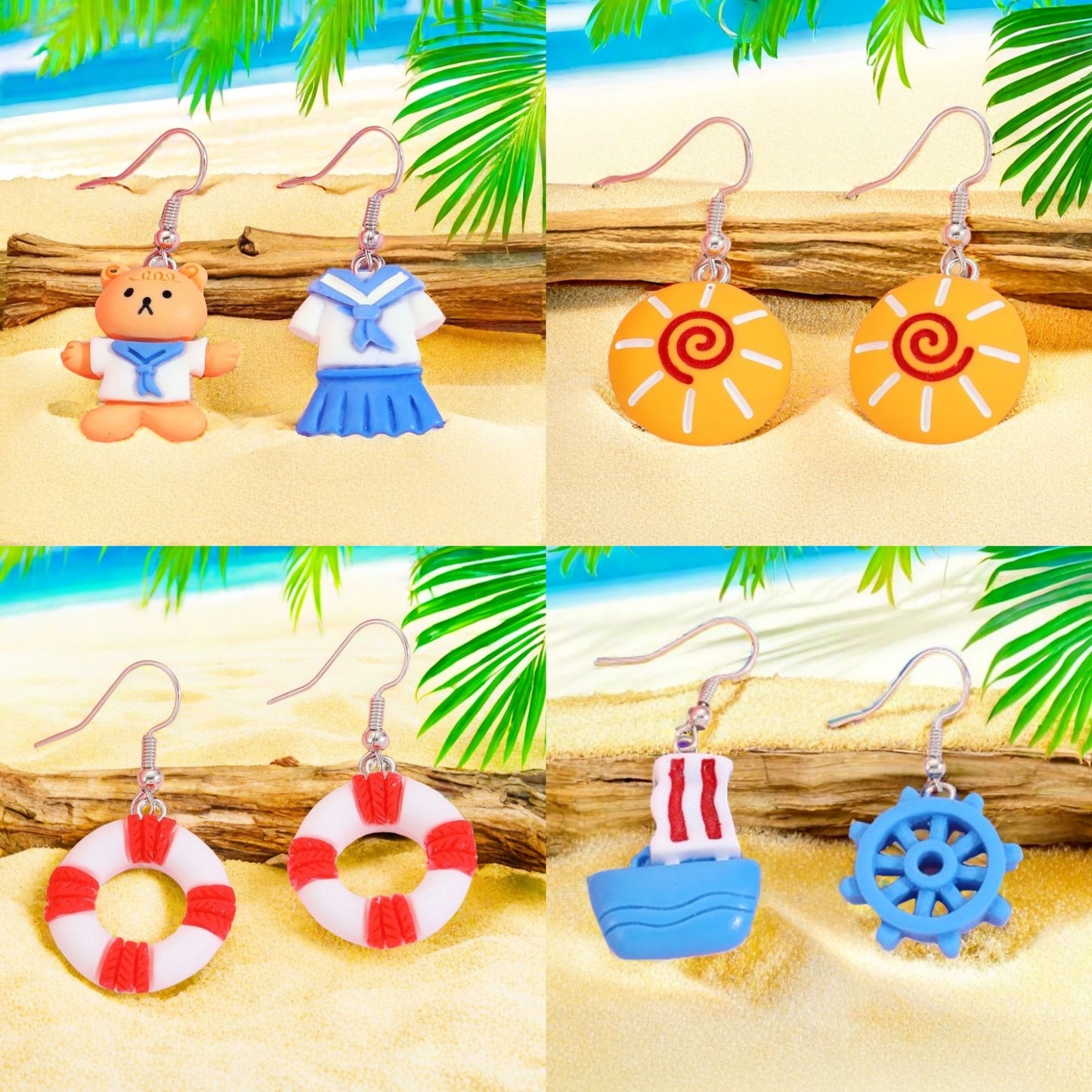 Alloy Cute Conch Swimming Ring Earrings MIC-YiY009