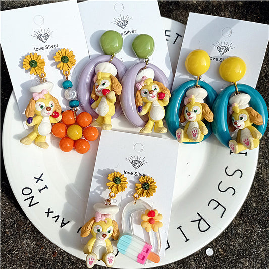 Alloy cartoon cute Duffy bear earrings MYA-XingJ071