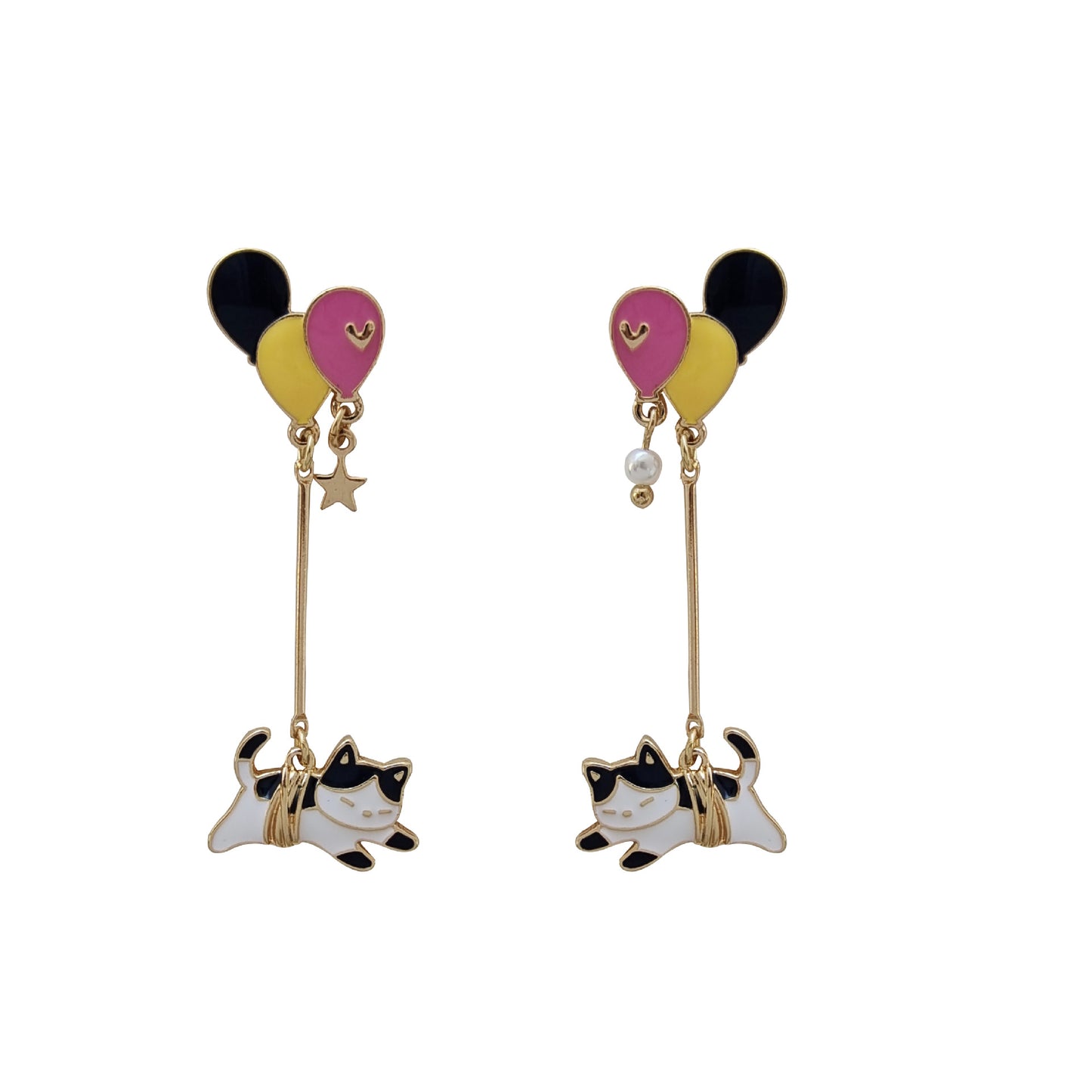 Alloy cartoon cat balloon earrings (Minimo de compra 2) MYA-YBY015