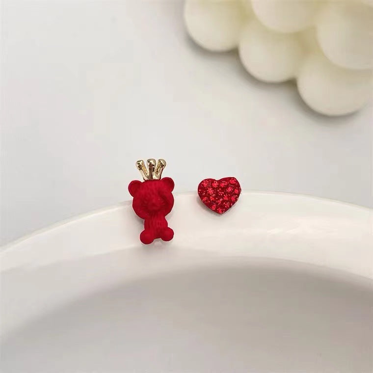 Resin Face Cover Bear Ear Studs MYA-YouM012