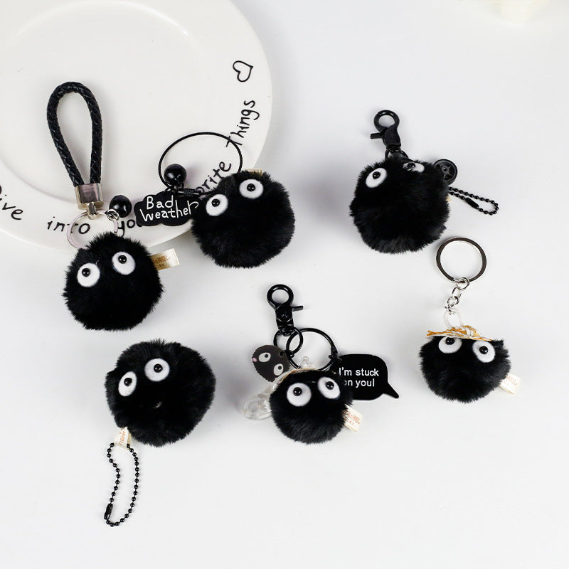 plastic small coal ball keychain Shum001