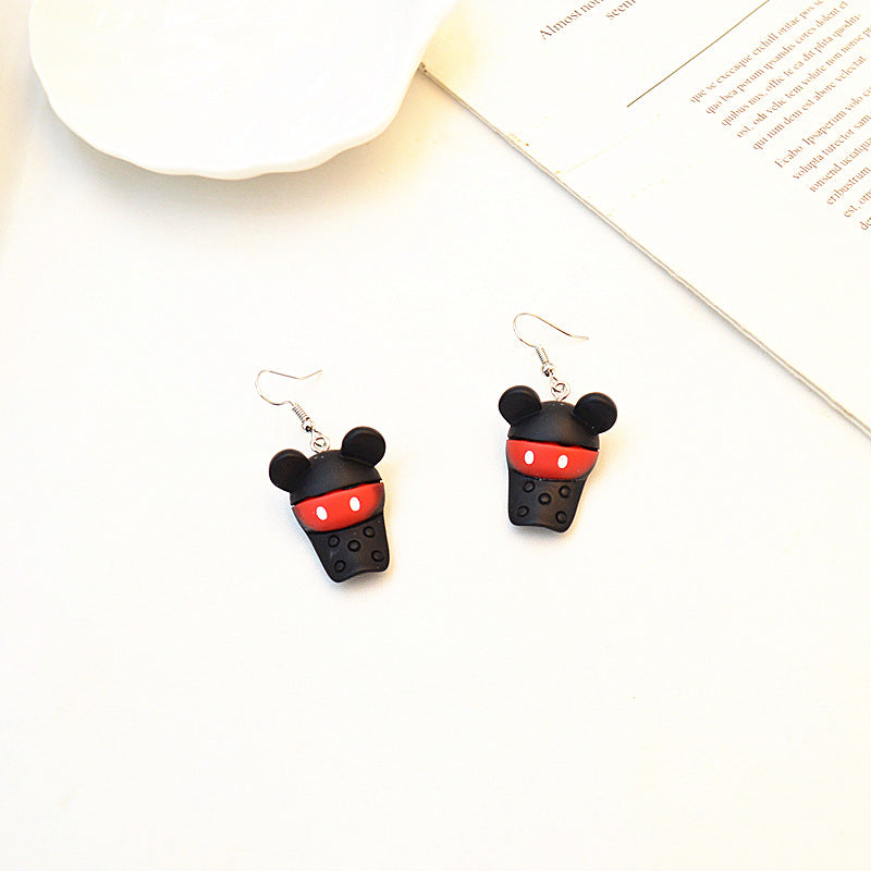 Acrylic small animal rabbit bear earrings MIC-XieN057