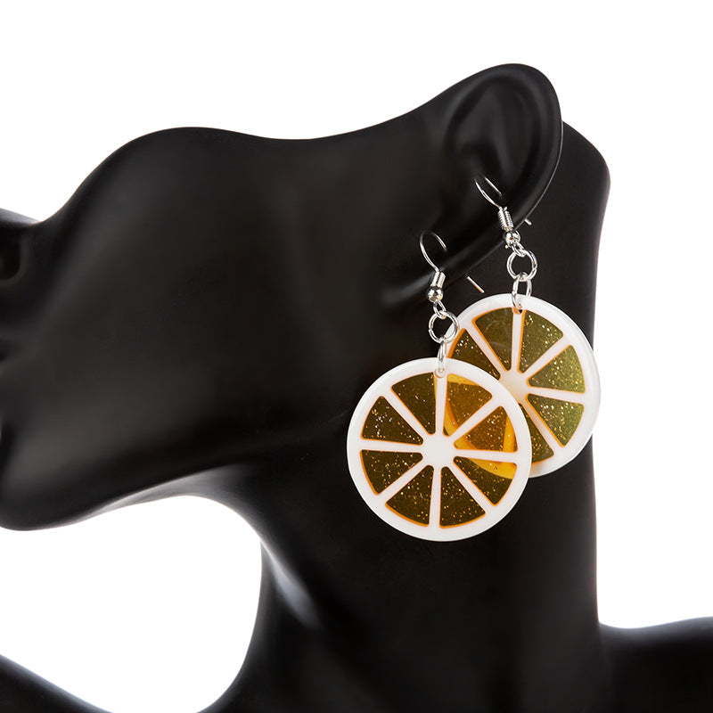 Resin simulated lemon slice earrings (Minimo de Compra 2) MIC-YouY028