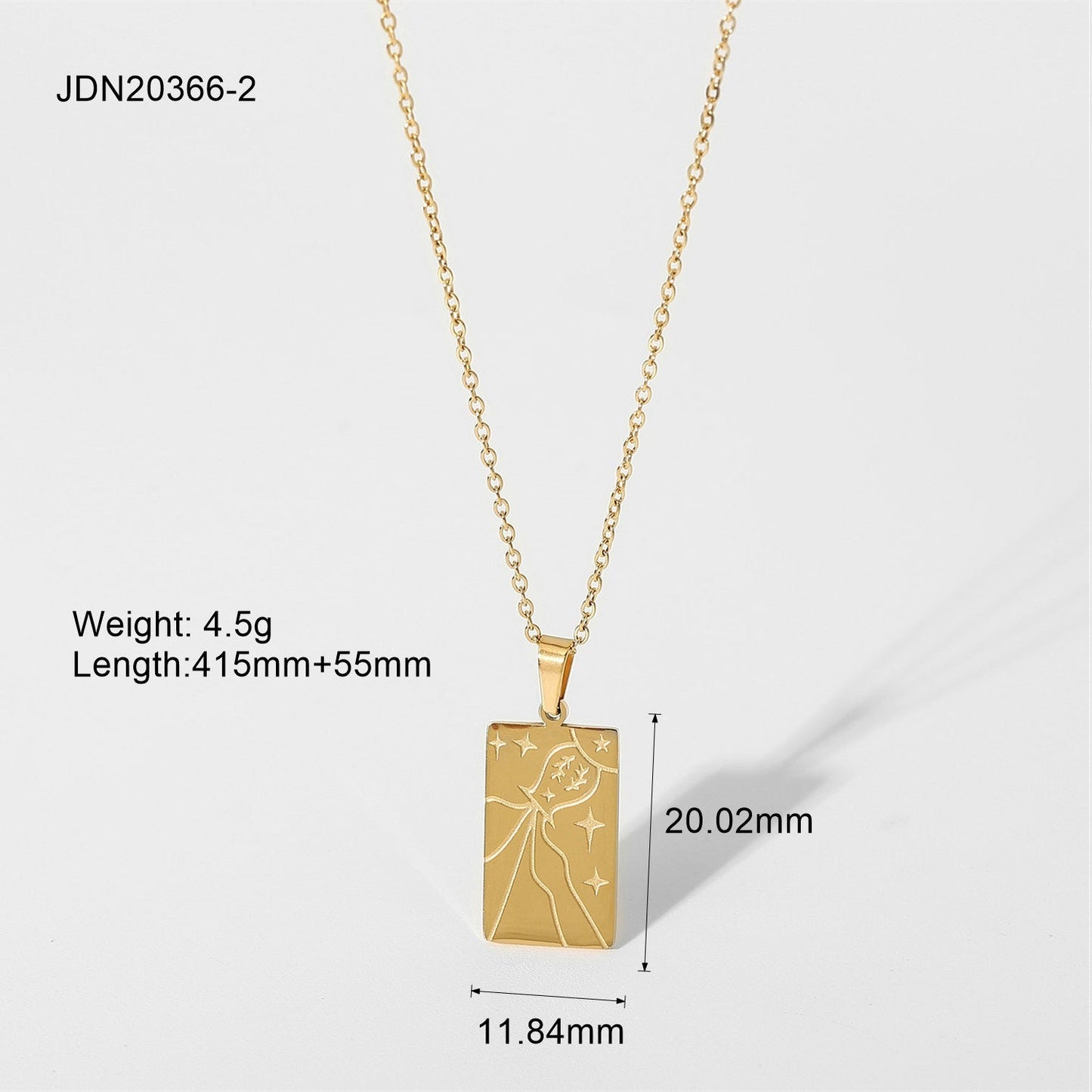 Stainless Steel Gold Plated Tarot Necklace MIC-JieD014