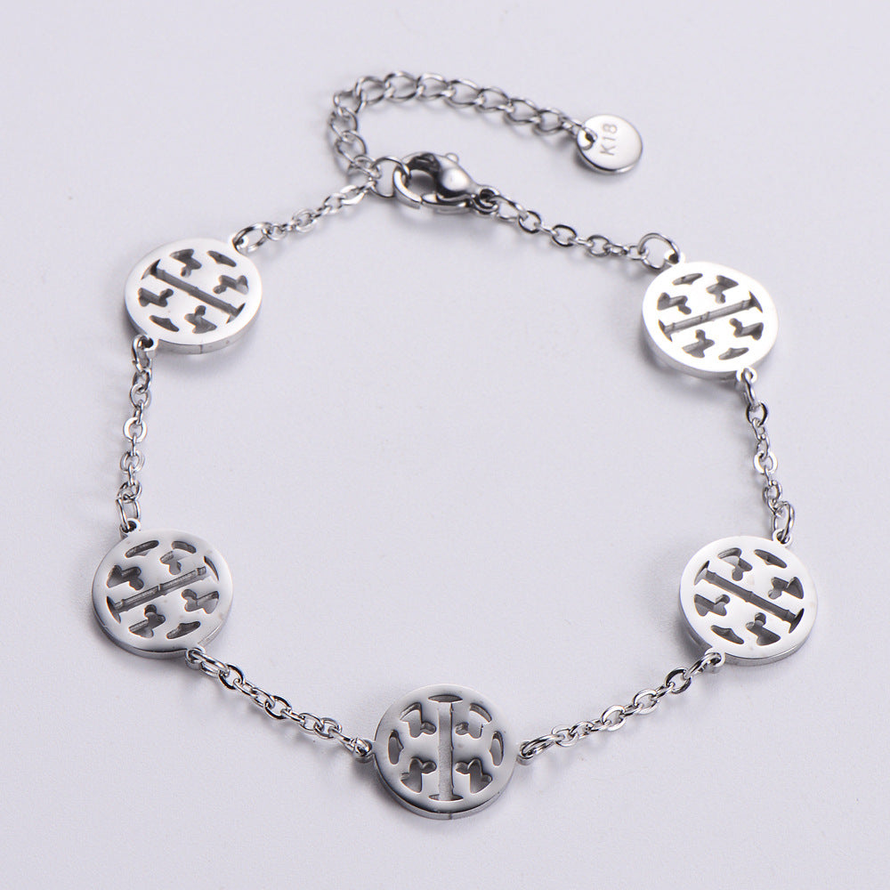 Stainless Steel Cutout Logo Bracelet Minimo de compra 3  MIC-AML010