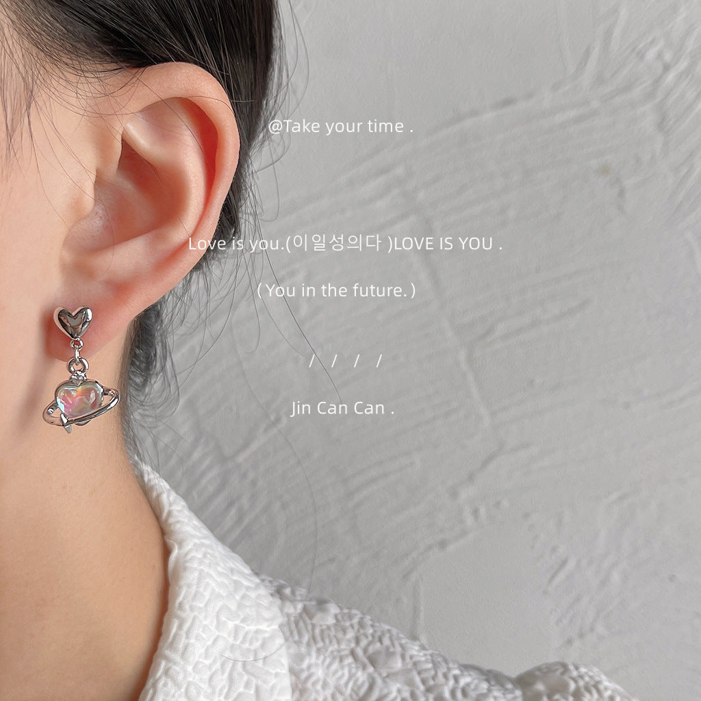 Alloy silver heart-shaped earrings MIC-LiangM013