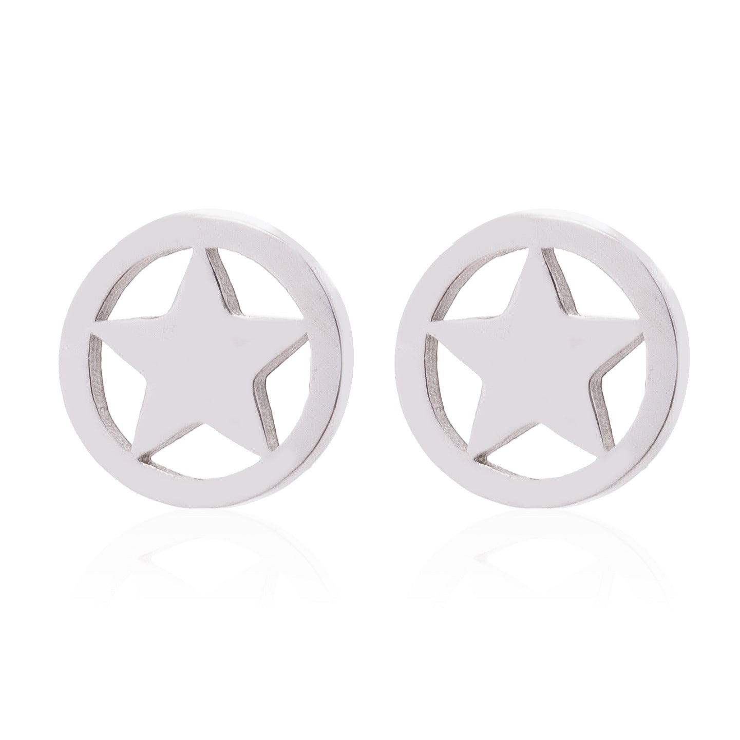 Stainless Steel Pentagram Earrings SS025