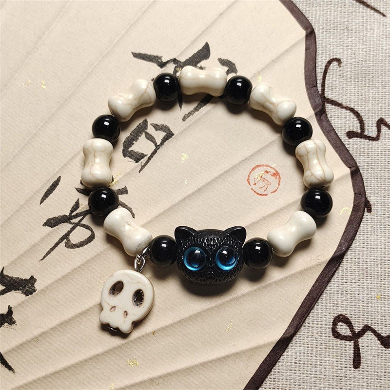 Alloy Cheese Black Cute Kitten Bracelet MYA-ChuY015