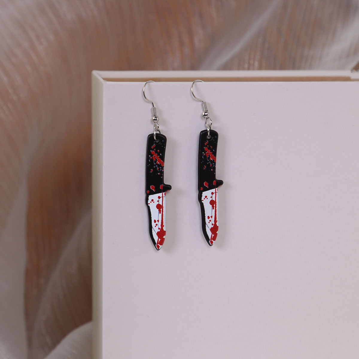 Alloy Bloodstained Axe Scissors Earrings MYA-MDD173