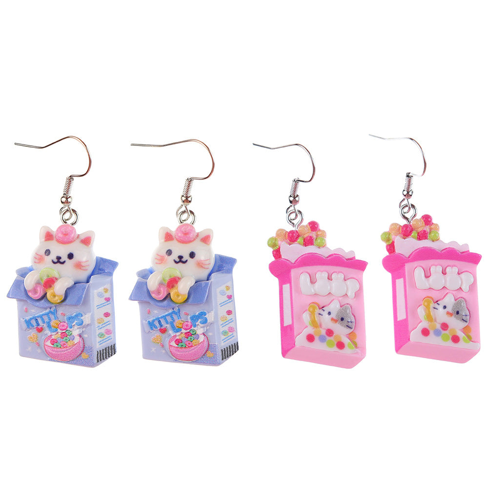 Alloy cartoon cute shiny snack cat earrings MIC-NiQ044