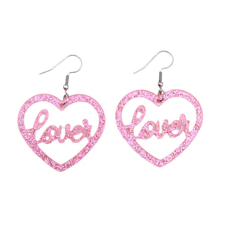 Acrylic Halloween Love Letter Earrings (Minimo de Compra 2) MYA-DuA024