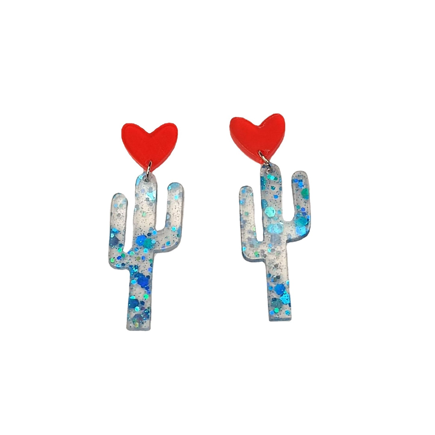 Acrylic cactus heart earrings MIC-JiuT010