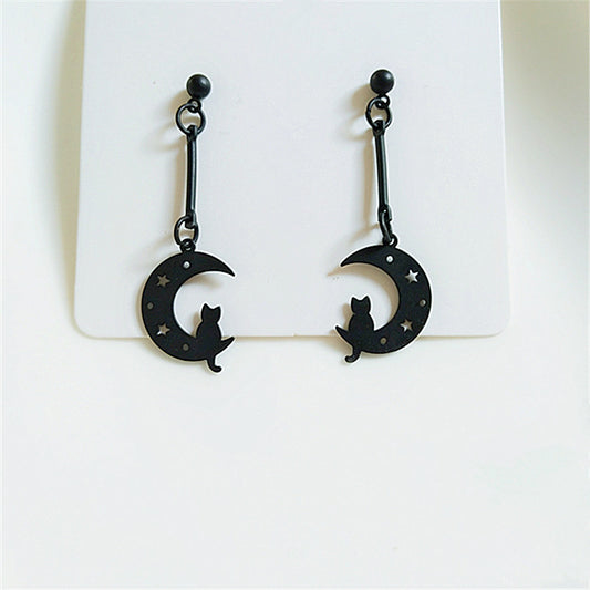 Alloy Long Tassel Moon Earrings (Minimo de compra 2) MIC-AiM010