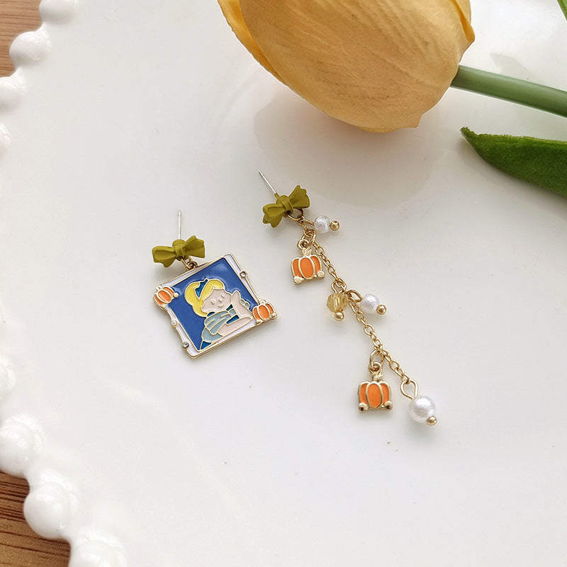 Alloy Sweet Cartoon Cinderella Earrings (Minimo de Compra 2) MIC-BLD037